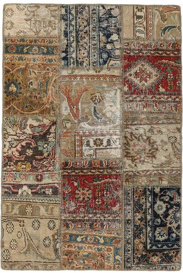 MY-RUG Teppich "Vintage Patch Work" Floral & Ornamentiert, Handgeknüpft