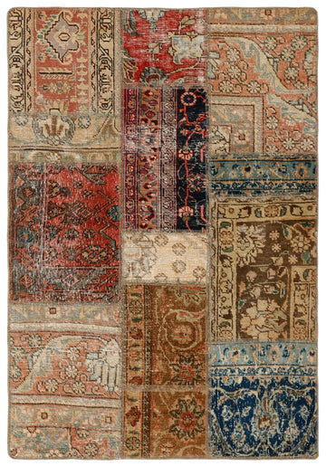 MY-RUG Teppich "Vintage Patch Work" Floral & Ornamentiert, Handgeknüpft