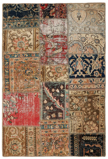 MY-RUG Teppich "Vintage Patch Work" Floral & Ornamentiert, Handgeknüpft