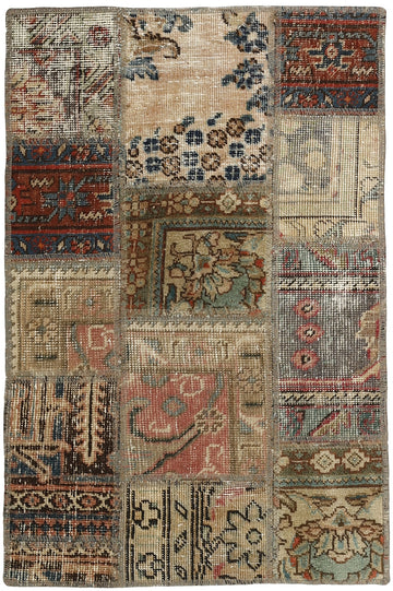 MY-RUG Teppich "Vintage Patch Work" Floral & Ornamentiert, Handgeknüpft
