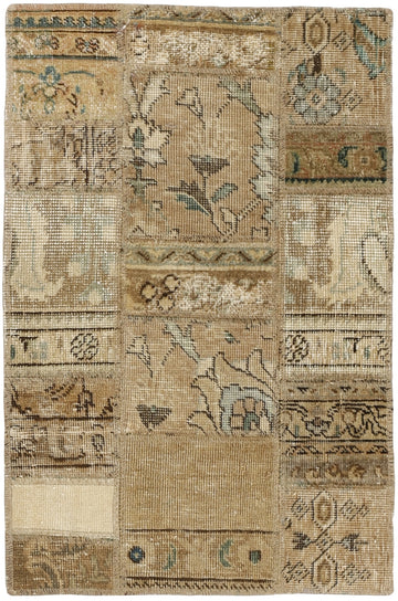 MY-RUG Teppich "Vintage Patch Work" Floral & Ornamentiert, Handgeknüpft