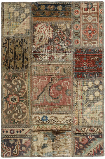 MY-RUG Teppich "Vintage Patch Work" Floral & Ornamentiert, Handgeknüpft