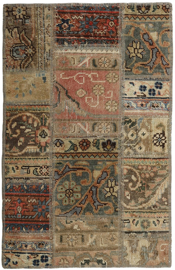 MY-RUG Teppich "Vintage Patch Work" Floral & Ornamentiert, Handgeknüpft