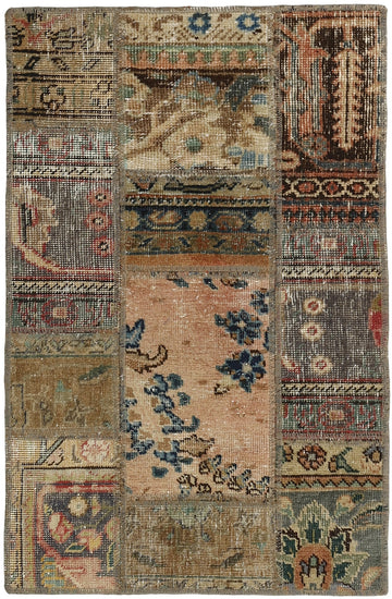 MY-RUG Teppich "Vintage Patch Work" Floral & Ornamentiert, Handgeknüpft