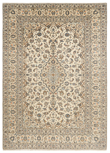 MY-RUG Teppich "Keshan Fine" Zentrales Medaillon auf hellem Hintergrund, Handgeknüpft