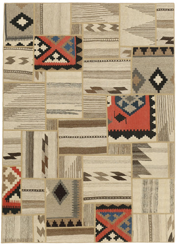 MY-RUG Teppich "Modern Patchwork " Geometrische Muster, Handgeknüpft