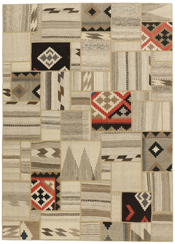 MY-RUG Teppich "Modern Patchwork " Geometrische Muster, Handgeknüpft