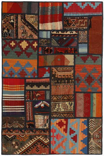MY-RUG Teppich "Modern Patchwork " Geometrische Muster, Handgeknüpft
