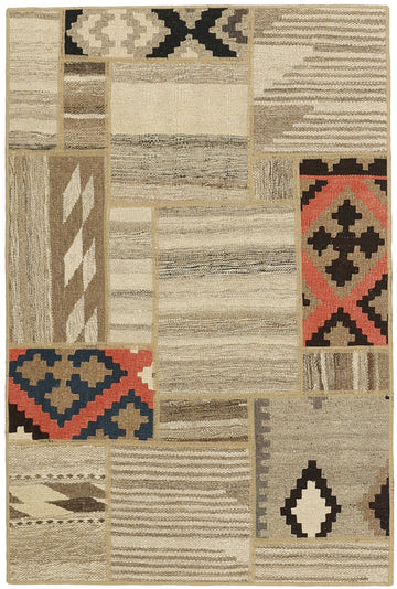 MY-RUG Teppich "Modern Patchwork " Geometrische Muster, Handgeknüpft