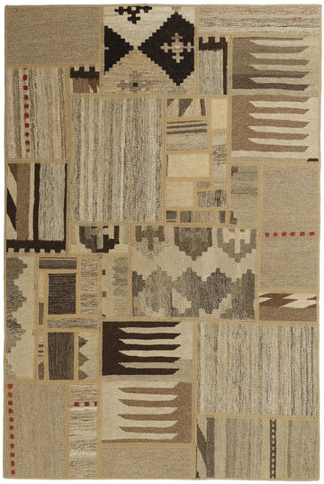 MY-RUG Teppich "Modern Patchwork " Geometrische Muster, Handgeknüpft