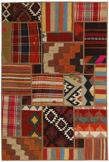 MY-RUG Teppich "Modern Patchwork " Geometrische Muster, Handgeknüpft