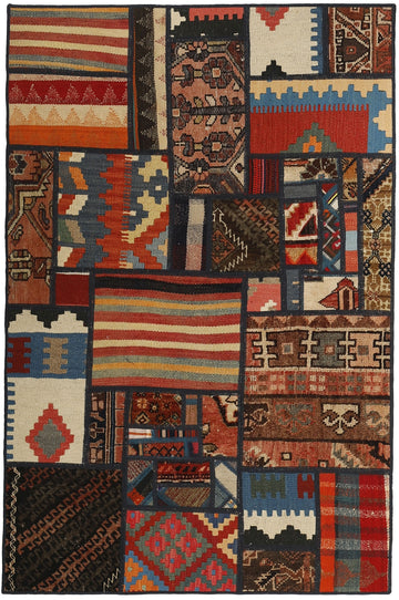 MY-RUG Teppich "Modern Patchwork " Geometrische Muster, Handgeknüpft