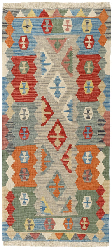 MY-RUG Teppich "Kelim" Rauten-& Diamantmuster, Handgewebt