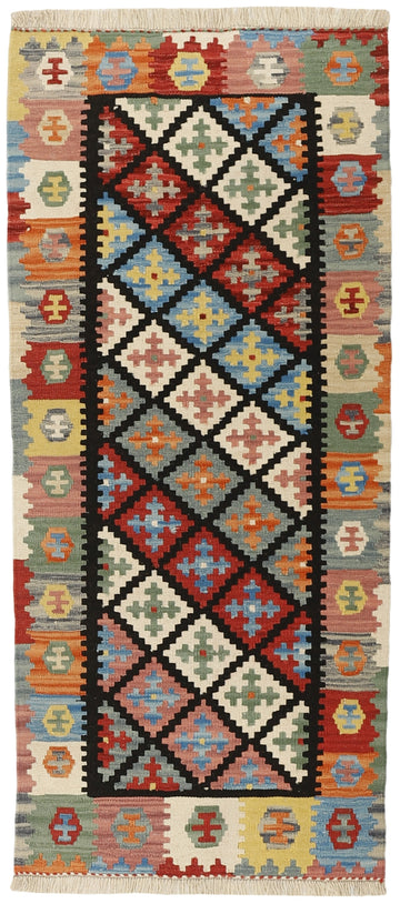MY-RUG Teppich "Kelim" Rauten-& Diamantmuster, Handgewebt