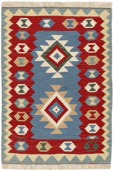 MY-RUG Teppich "Kelim" Rauten-& Diamantmuster, Handgewebt