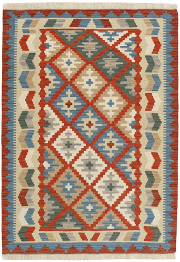 MY-RUG Teppich "Kelim" Rauten-& Diamantmuster, Handgewebt