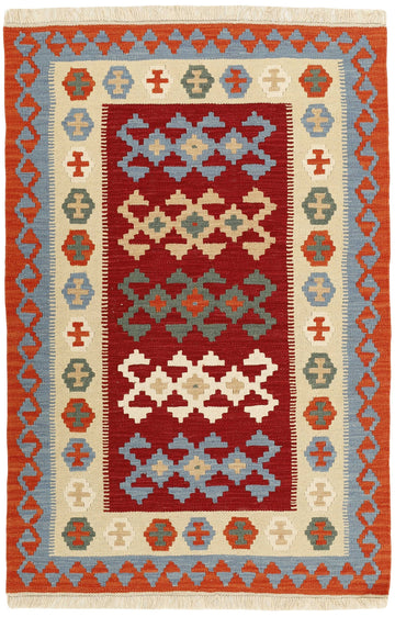 MY-RUG Teppich "Kelim" Rauten-& Diamantmuster, Handgewebt