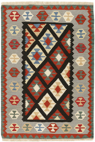 MY-RUG Teppich "Kelim" Rauten-& Diamantmuster, Handgewebt
