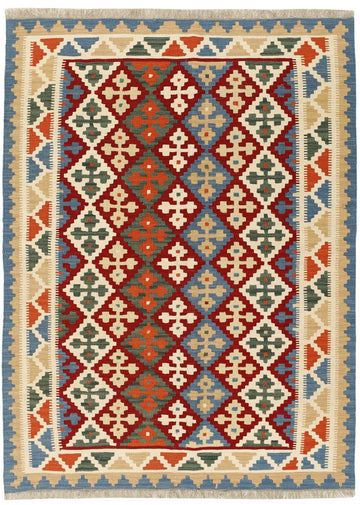 MY-RUG Teppich "Kelim" Rauten-& Diamantmuster, Handgewebt