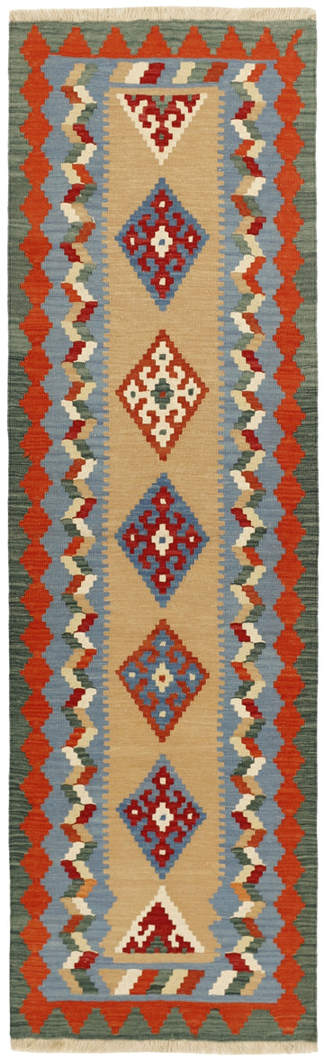 MY-RUG Teppich "Kelim" Rauten-& Diamantmuster, Handgewebt