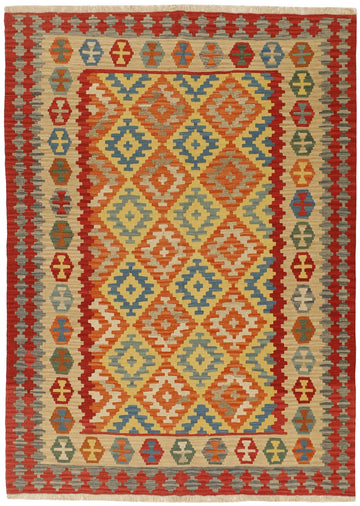 MY-RUG Teppich "Kelim" Rauten-& Diamantmuster, Handgewebt
