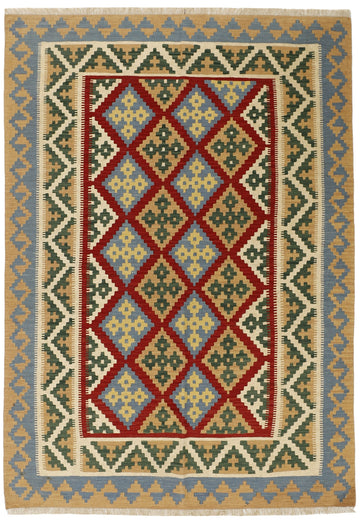 MY-RUG Teppich "Kelim" Rauten-& Diamantmuster, Handgewebt
