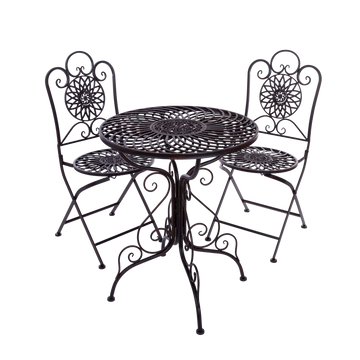 Bistroset "Pia" aus Metall, verschnörkelt