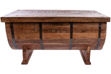 Antiker Couchtisch "Agnes" Weinfass-Optik