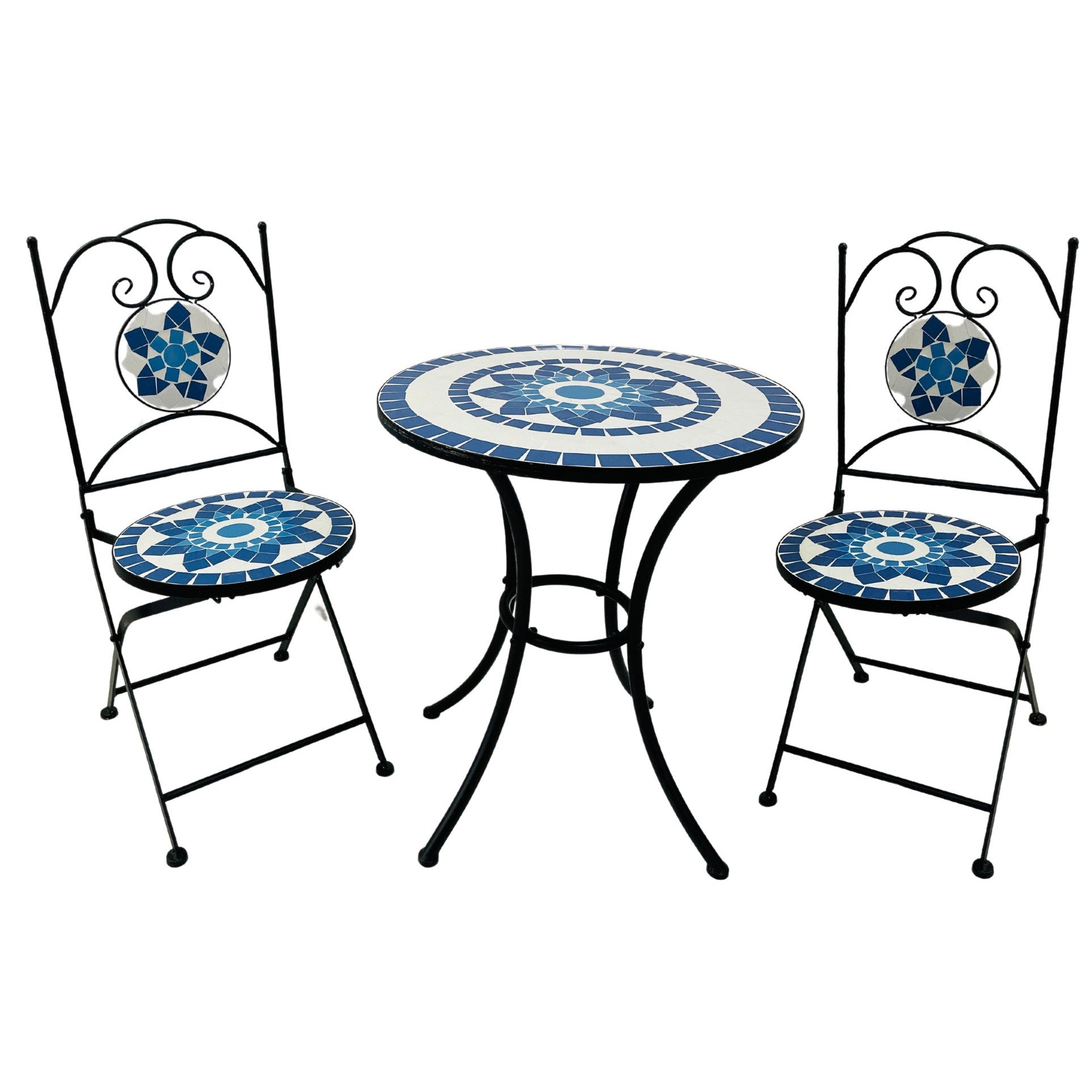 Gartenmöbel von Wohnando Bistroset mit Mosaik Design