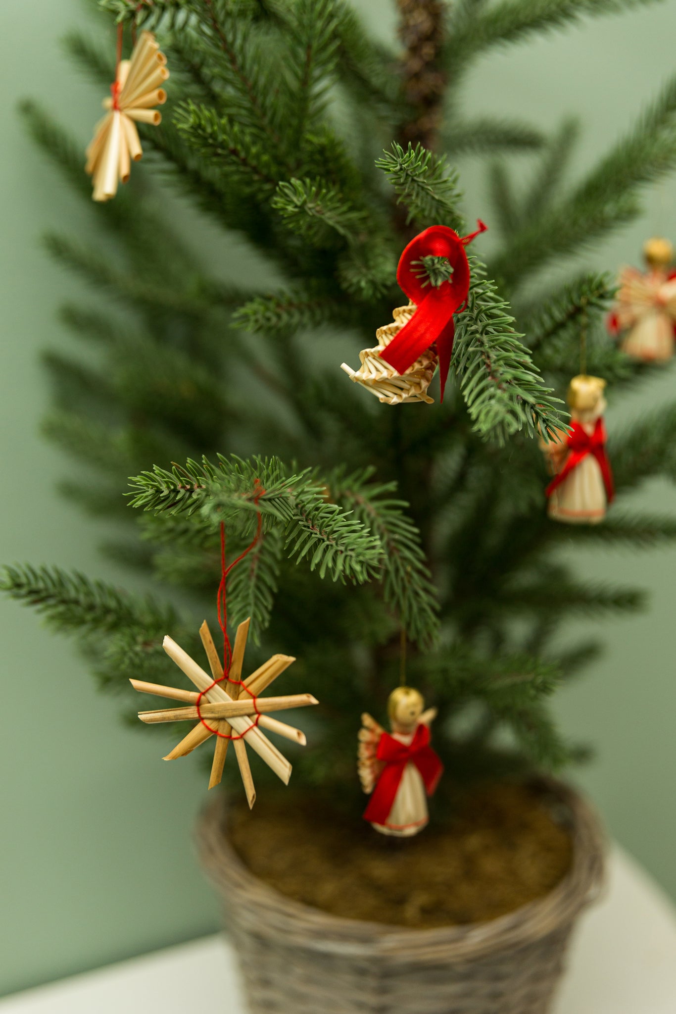Weihnachtsanhänger Sterne Stroh, ideal für Geschenke + Weihnachtsbaum