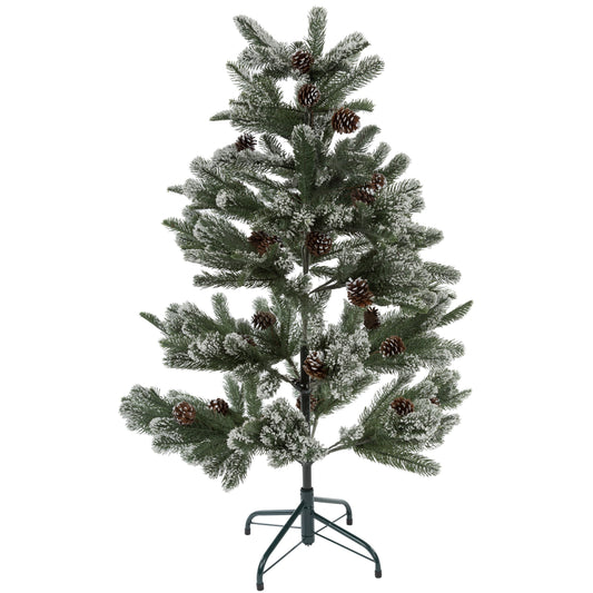 Künstlicher Weihnachtsbaum mit  Schnee und Zapfen 120cm, 315 Äste
