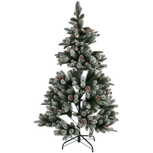 Künstlicher Weihnachtsbaum mit  Schnee und Zapfen 150cm, 479 Äste