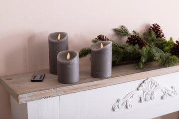 LED Kerzen 3er Set in Grau: Stilvolle Beleuchtung mit modernem Design