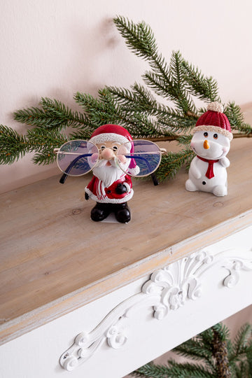 Praktische Brillenhalter 2er Set: Schnee & Weihnachtsmann