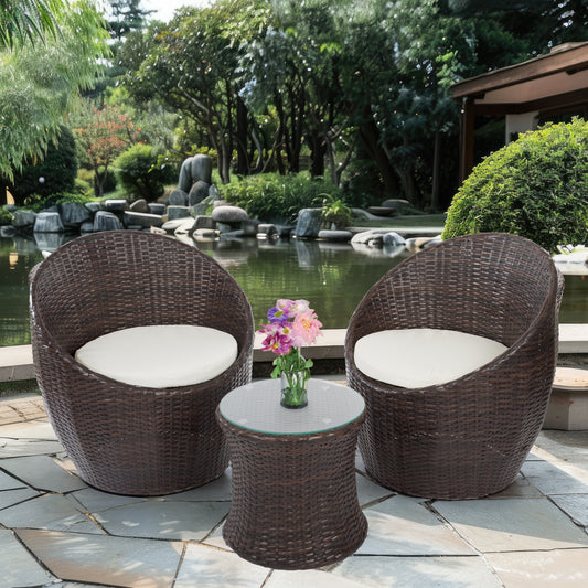Garten Sitzgruppe "Rolf" bestehend aus 2 Sesseln und 1 Tisch