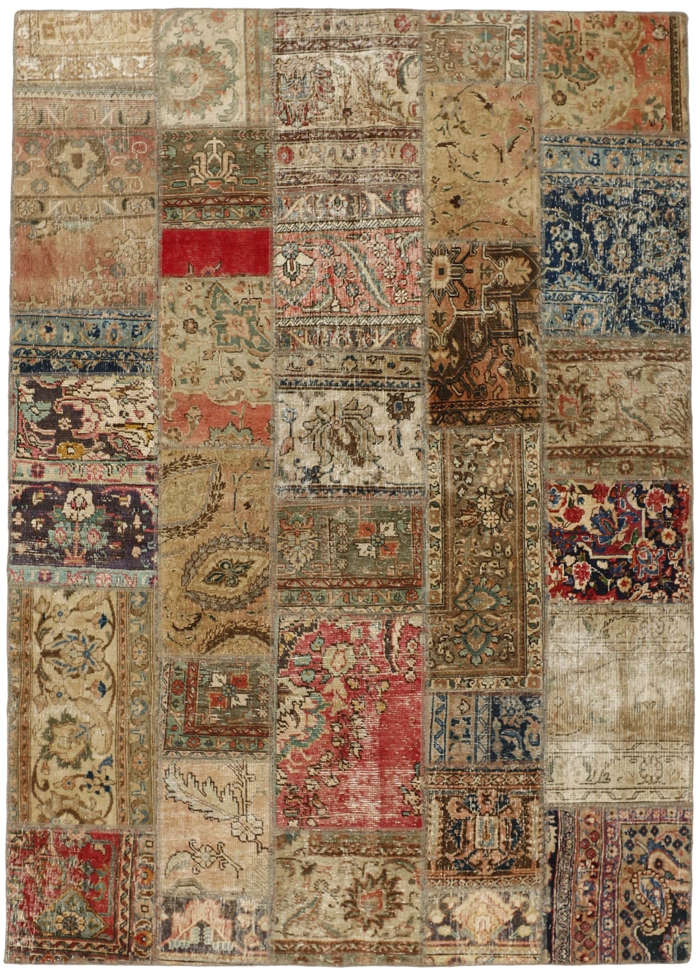MY-RUG Teppich "Vintage Patch Work" Floral & Ornamentiert, Handgeknüpft