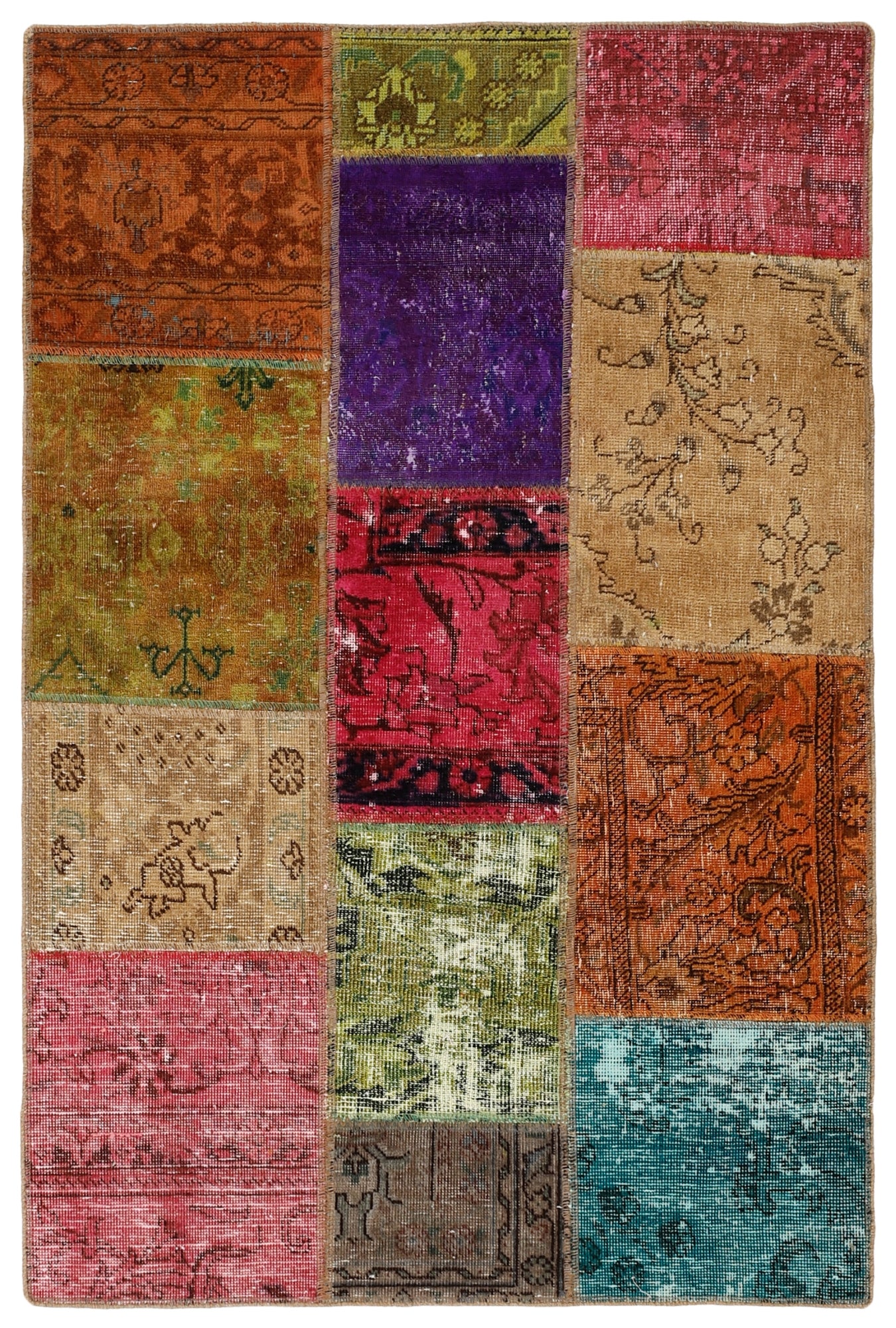 MY-RUG Teppich "Vintage Patch Work" Floral & Ornamentiert, Handgeknüpft