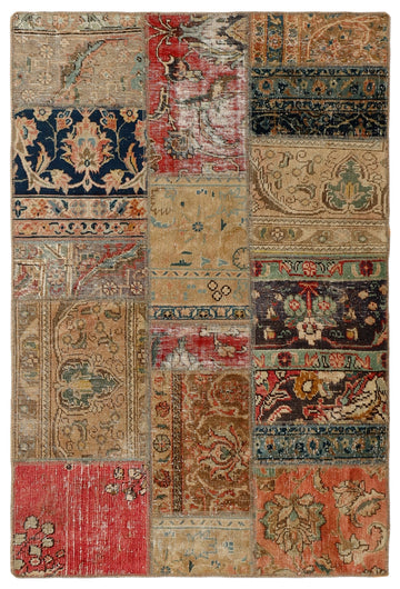 MY-RUG Teppich "Vintage Patch Work" Floral & Ornamentiert, Handgeknüpft