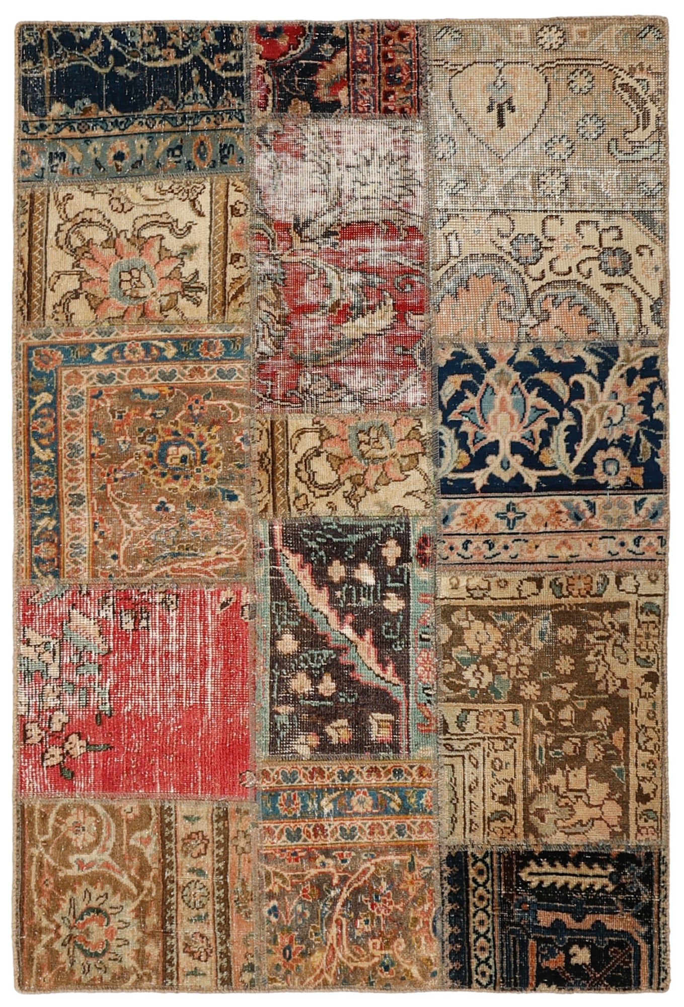 MY-RUG Teppich "Vintage Patch Work" Floral & Ornamentiert, Handgeknüpft