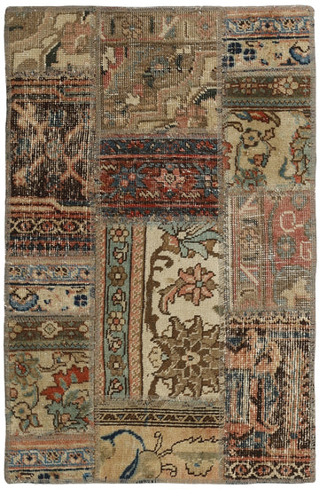 MY-RUG Teppich "Vintage Patch Work" Floral & Ornamentiert, Handgeknüpft