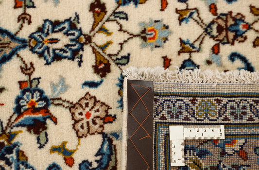 MY-RUG Teppich "Keshan Fine" Zentrales Medaillon auf hellem Hintergrund, Handgeknüpft