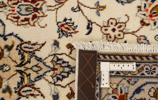 MY-RUG Teppich "Keshan Fine" Zentrales Medaillon auf hellem Hintergrund, Handgeknüpft