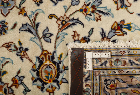 MY-RUG Teppich "Keshan Fine" Zentrales Medaillon auf hellem Hintergrund, Handgeknüpft