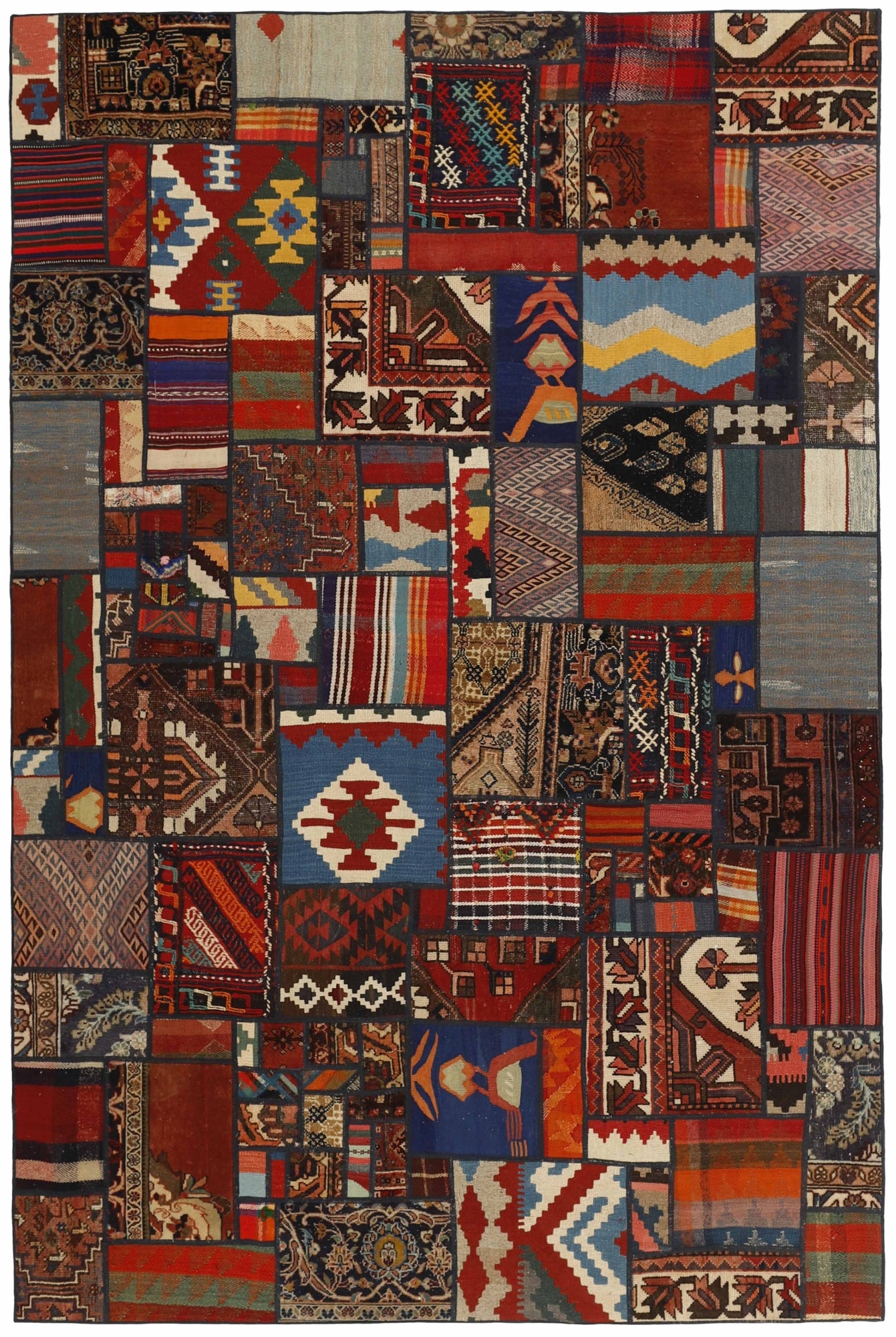 MY-RUG Teppich "Modern Patchwork " Geometrische Muster, Handgeknüpft