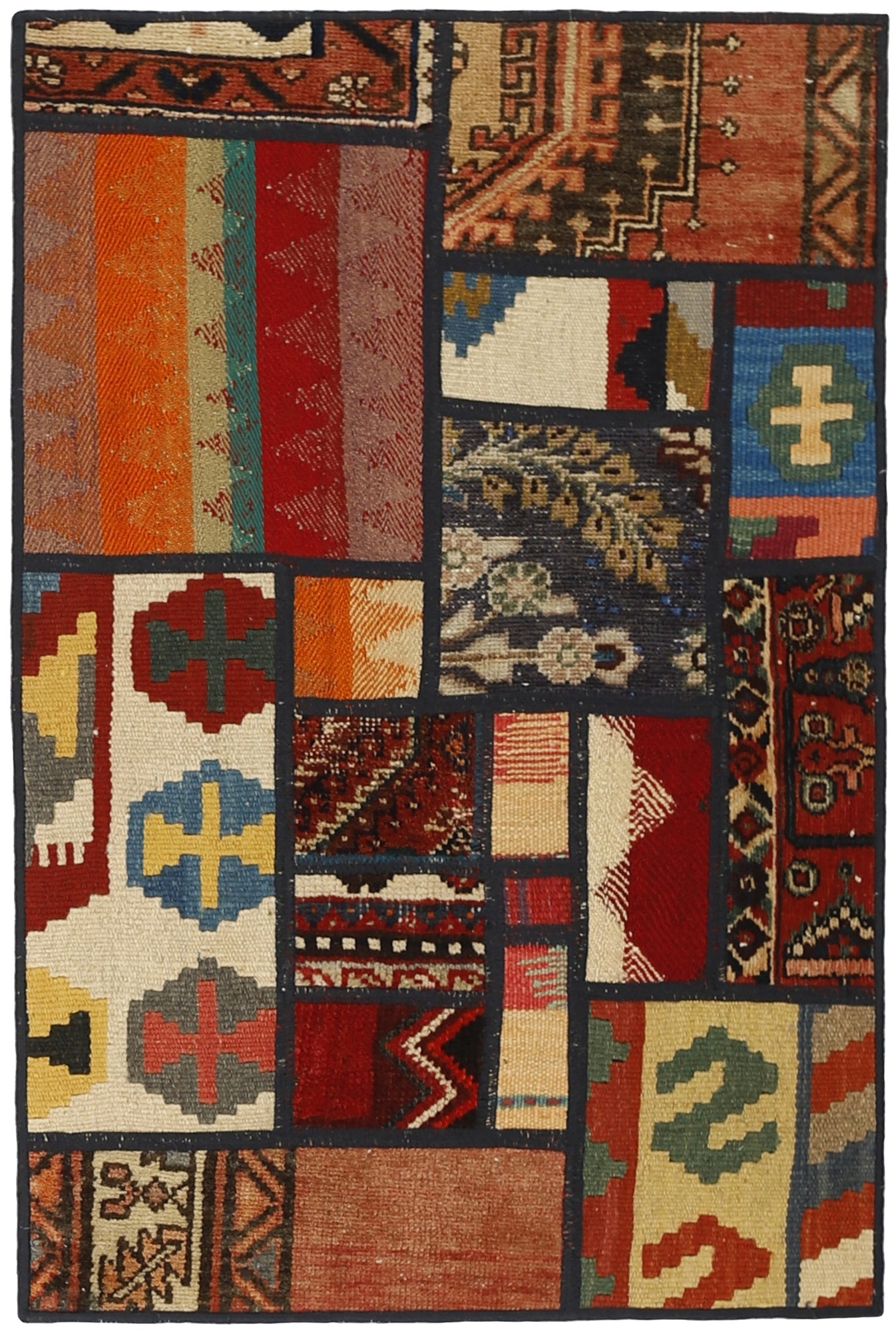 MY-RUG Teppich "Modern Patchwork " Geometrische Muster, Handgeknüpft