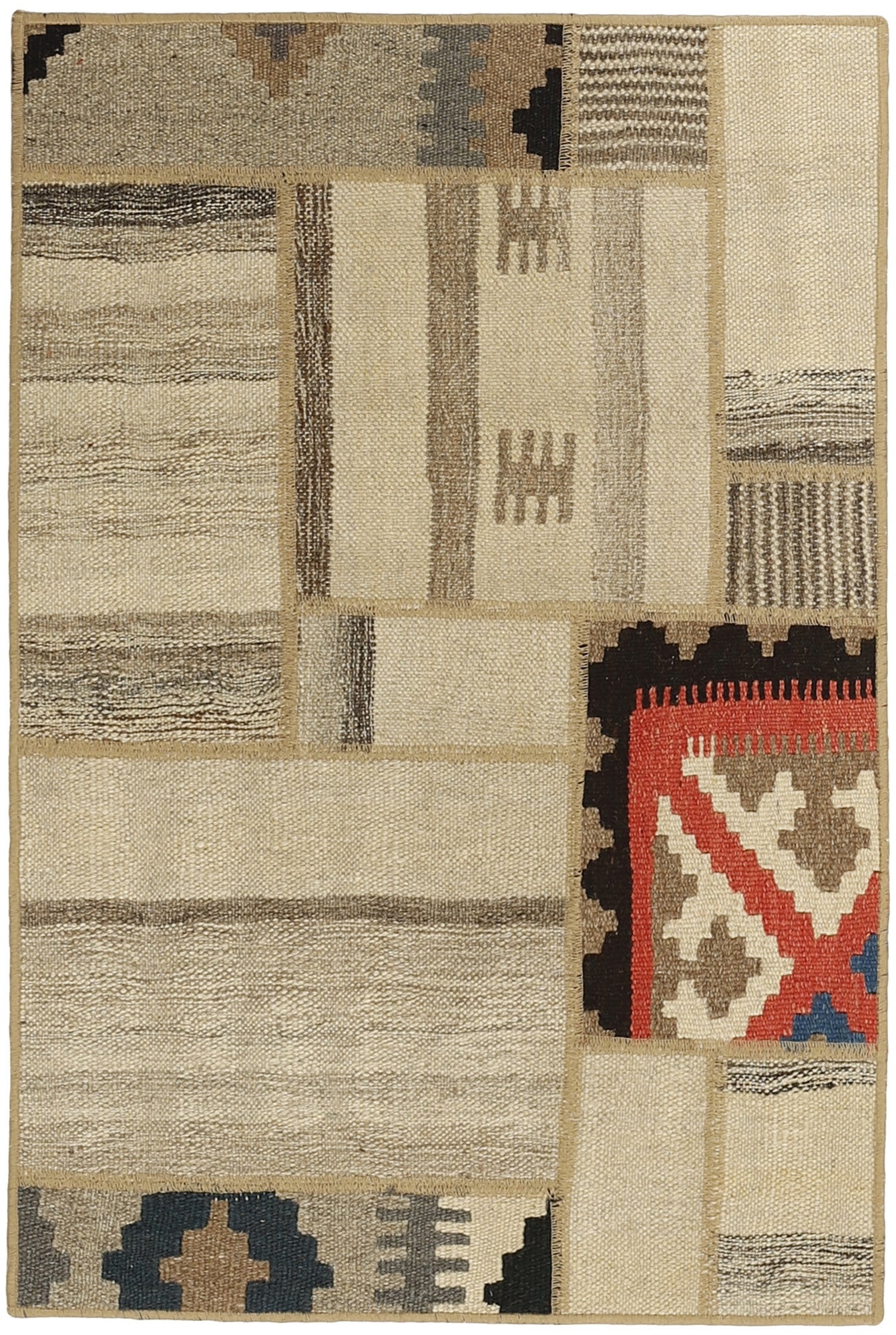 MY-RUG Teppich "Modern Patchwork " Geometrische Muster, Handgeknüpft