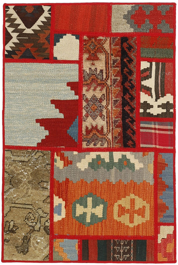 MY-RUG Teppich "Modern Patchwork " Geometrische Muster, Handgeknüpft