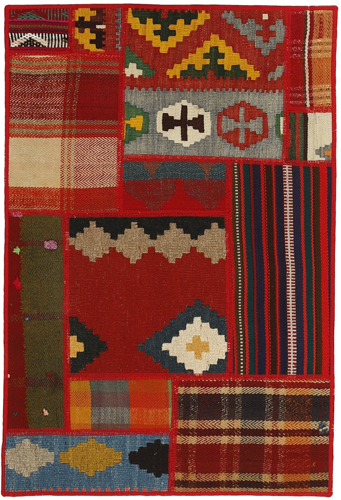 MY-RUG Teppich "Modern Patchwork " Geometrische Muster, Handgeknüpft
