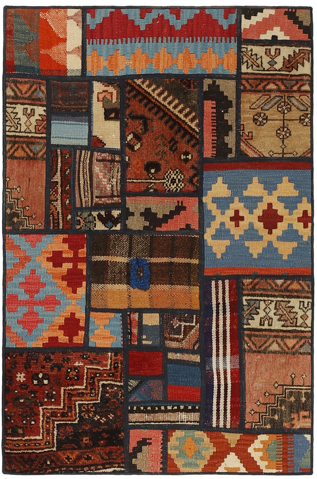 MY-RUG Teppich "Modern Patchwork " Geometrische Muster, Handgeknüpft