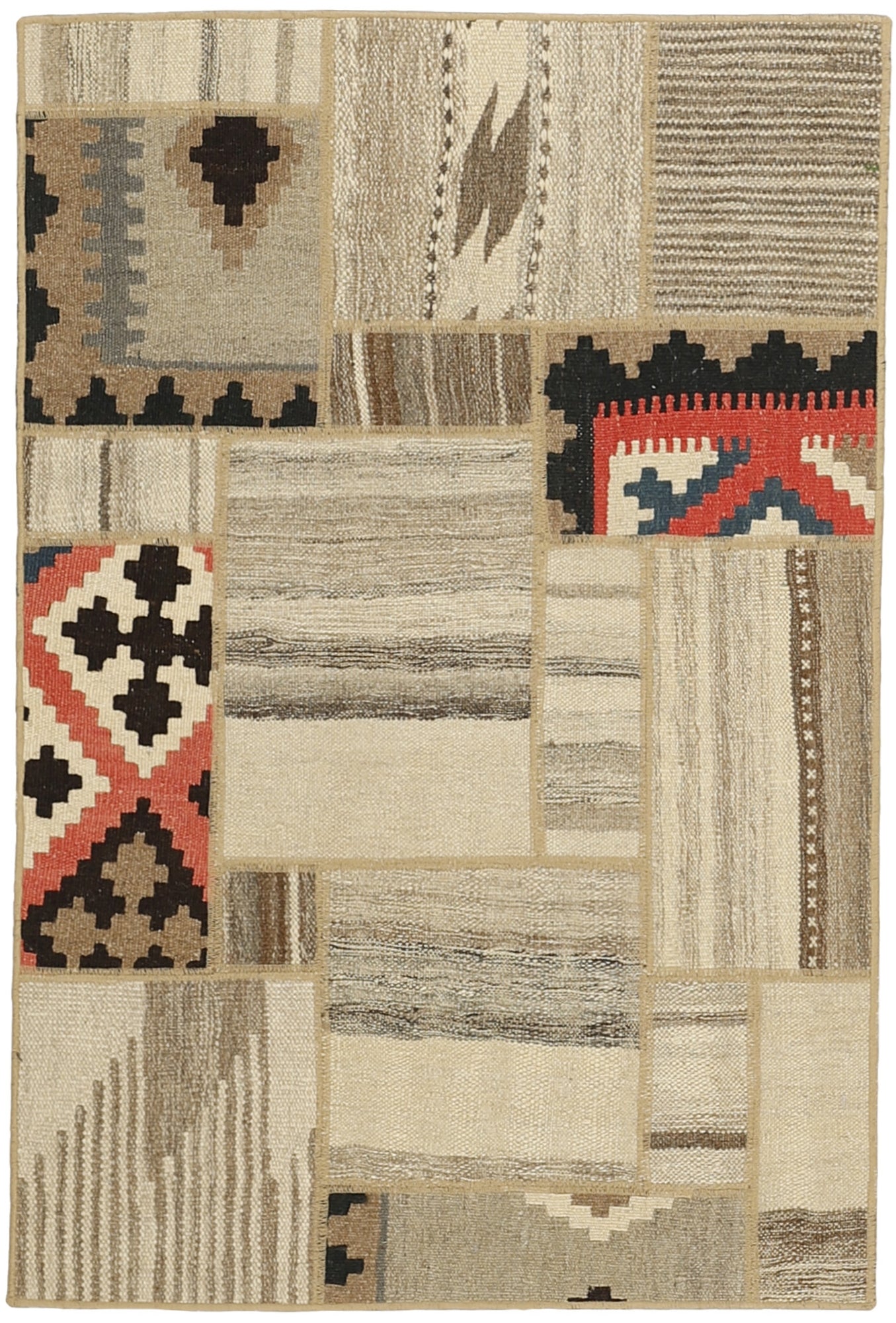 MY-RUG Teppich "Modern Patchwork " Geometrische Muster, Handgeknüpft